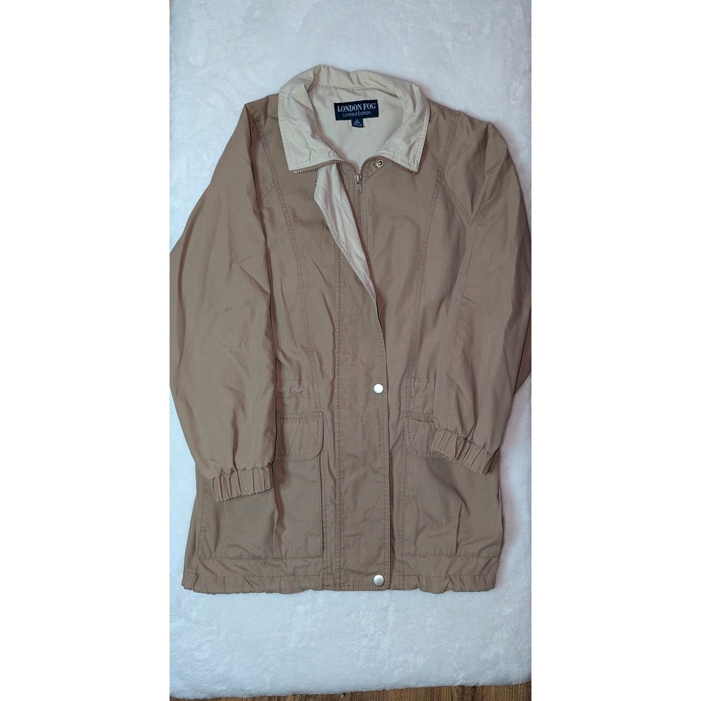 London Fog Limited Edition Tan Khaki Utility Jacket Women Small Transitional